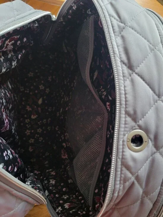 Vera Bradley | Quilted nylon campus backpack, floral interior | Gray | OS - Picture 11 of 13